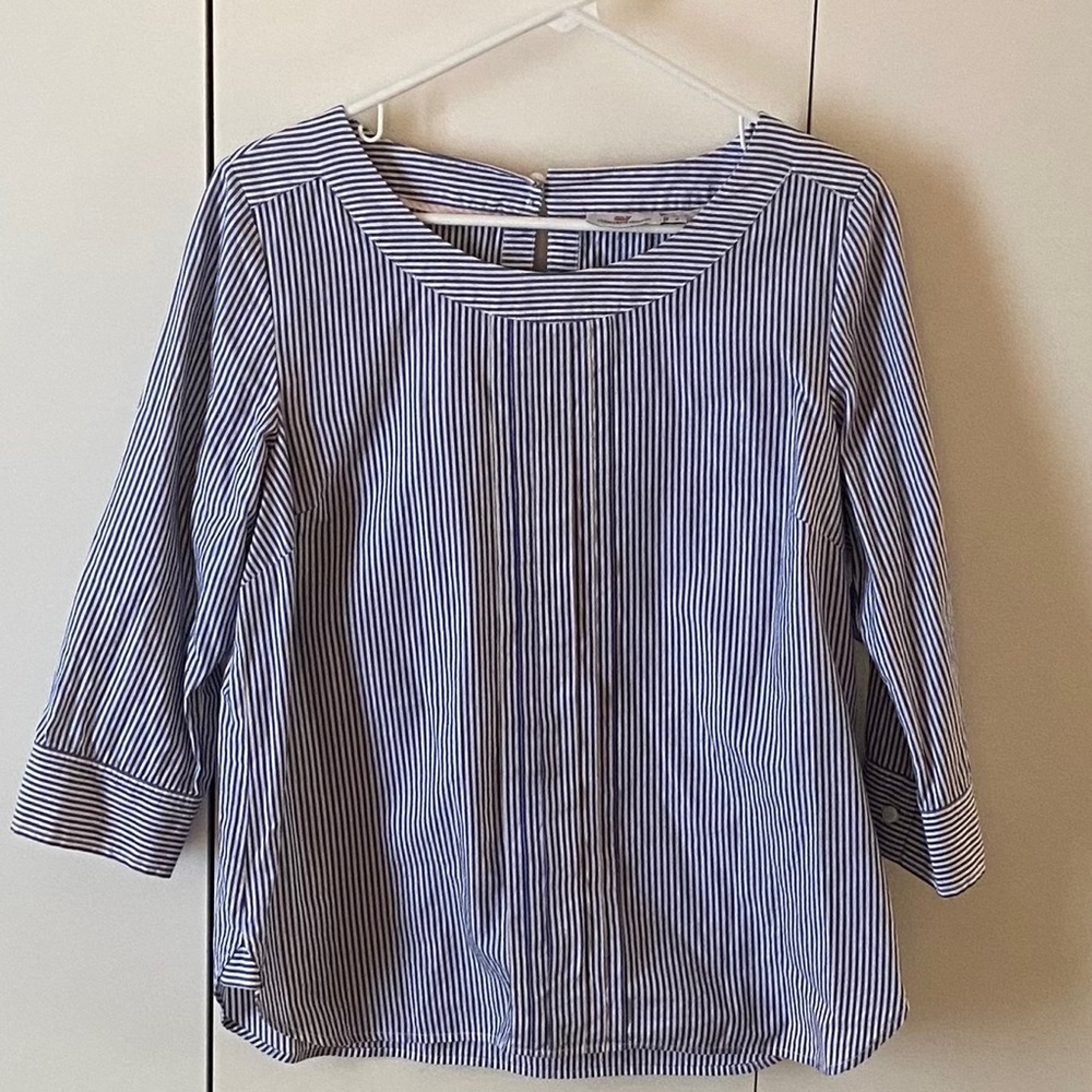 Vineyard Vines Blue and White Striped Nautical Cotton Shirt